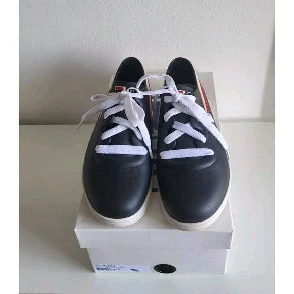 Melissa X Fila Women's Ruber Black Lace-up Jelly Red Stripe Sneakers Size 7 - Picture 3 of 13